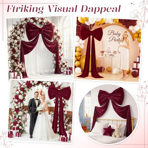 MODFUNS Large Bow Decor Burgundy Big Bow - Image 7