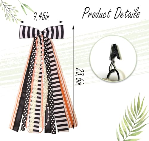 Halloween Black Stripes Wreath Bows for  - Image 2