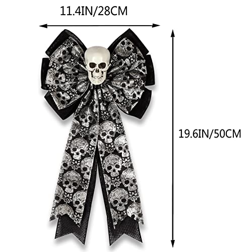 Skull Gothic Decor,Halloween Bows for Wr - Image 2