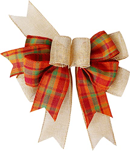 SIMISI RIBBON Fall Bows for Wreaths Orange Buffalo