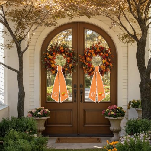 2 Pcs Fall Wreath Sash Letter C Monogram - Image 2