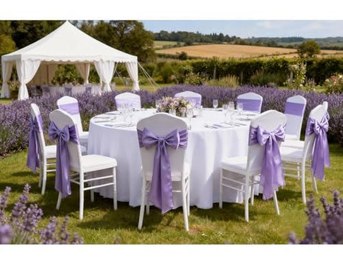 50 Pack Lavender Chair Sashes, Lavender  - Image 3