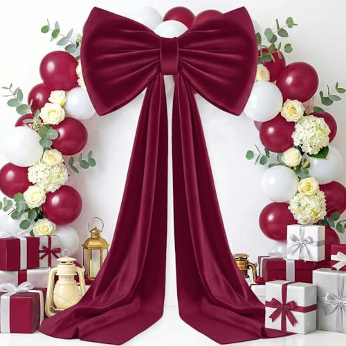 MODFUNS Large Bow Decor Burgundy Big Bow for Backd