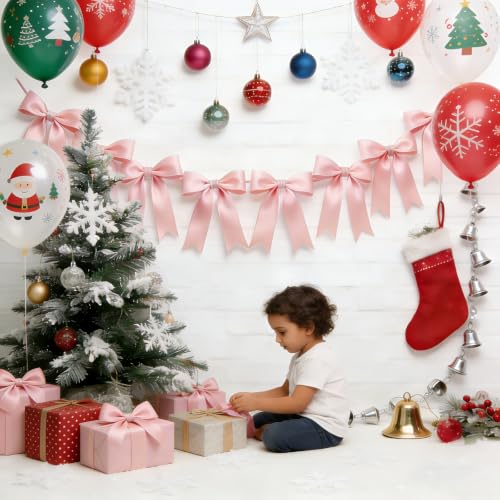 1 String Pink Bow Garland Banner Decorat - Image 5