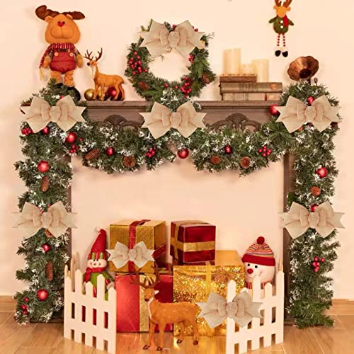 Meseey 2 Pcs Natural Burlap Wired Ribbon - Image 7