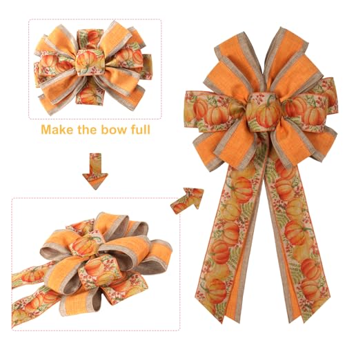 2 PCS Large Fall Bows for Wreath Fall Wr - Image 3