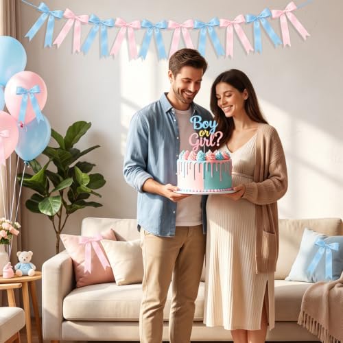 2 Strings Pink and Blue Bow Garland Bann - Image 6