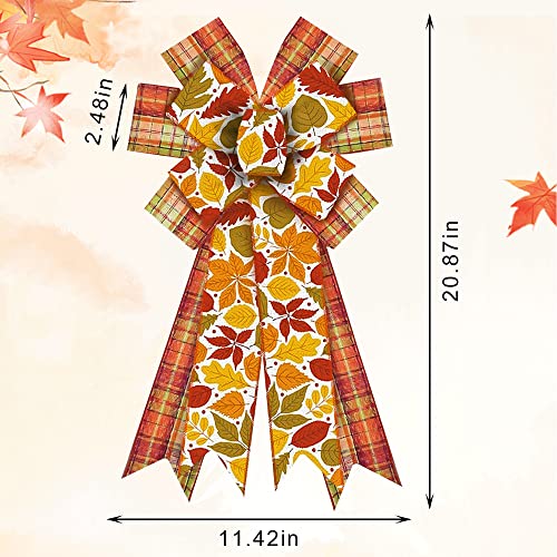 Large Fall Bow for Wreath, Burlap Orange - Image 2