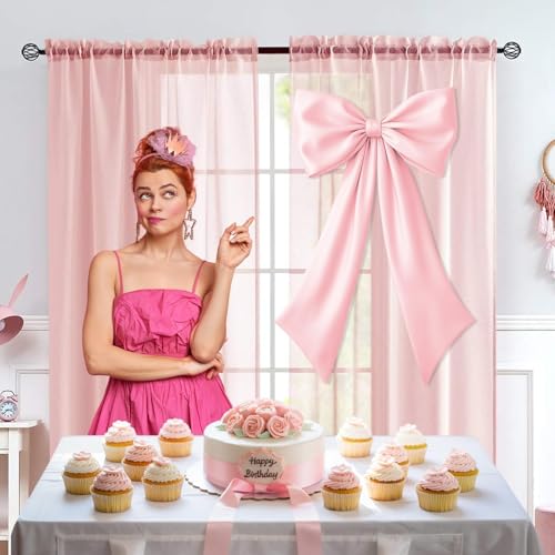 Pink Bow Decor 2 Pack, Large Small Size  - Image 9