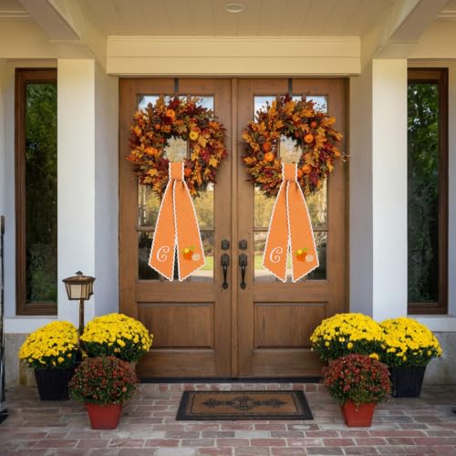 2 Pcs Fall Wreath Sash Letter C Monogram - Image 5