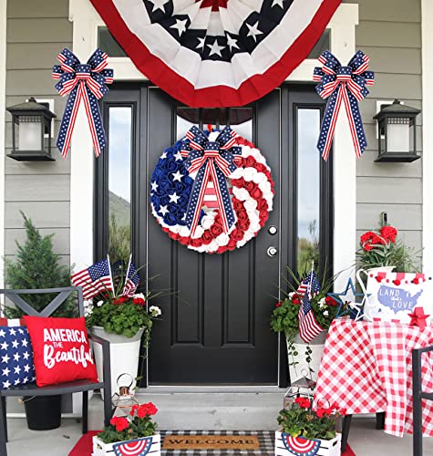 2 Pack 4th of July Decor Bow for Wreath, - Image 6