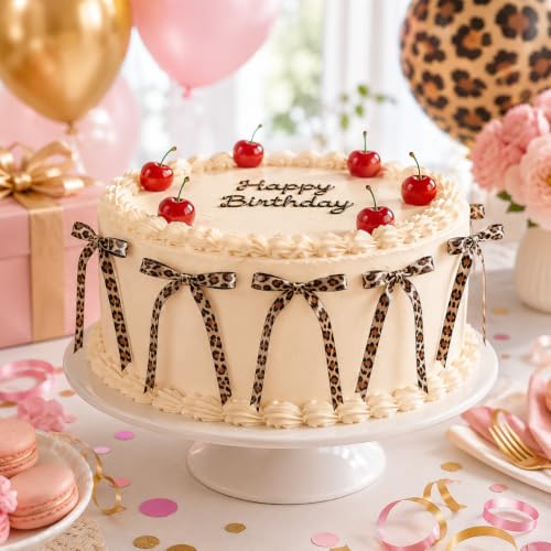 30PCS Leopard Print Cake Bows Ribbon Che - Image 7
