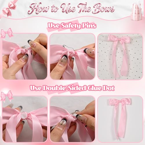 Pink and Blue Bows Decorations, 40Pcs Ge - Image 8
