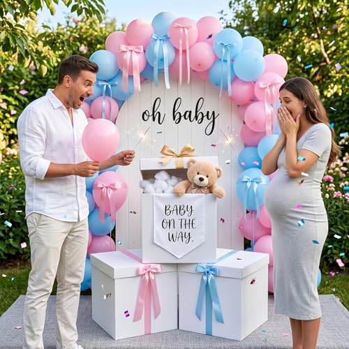Pink and Blue Bows Decorations, 40Pcs Ge - Image 3
