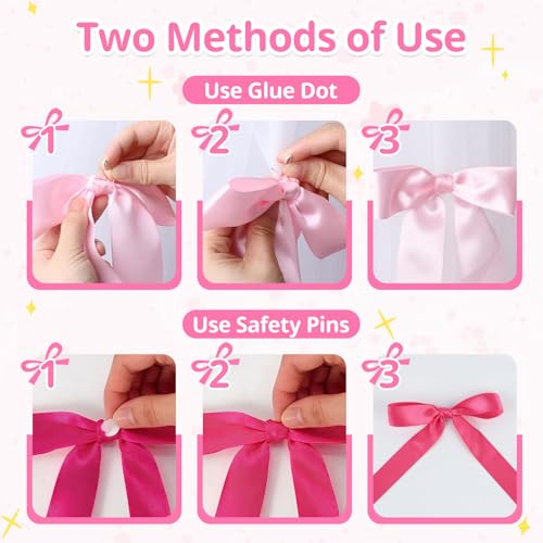 60PCS Pink Bow Wall Decor 5 Sizes DIY Ph - Image 8