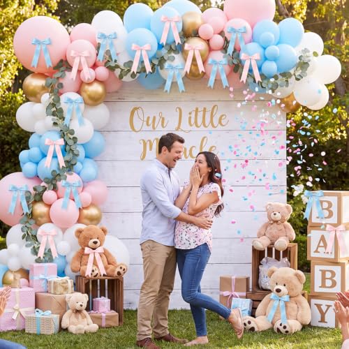 2 Strings Pink and Blue Bow Garland Bann - Image 5
