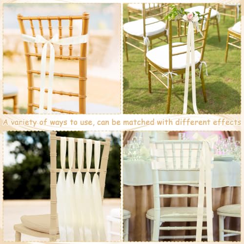 Daifunli 24 Pcs Ivory White Wedding Bows - Image 7
