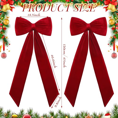Gejoy 47 x 16 Inch Large Red Christmas B - Image 2