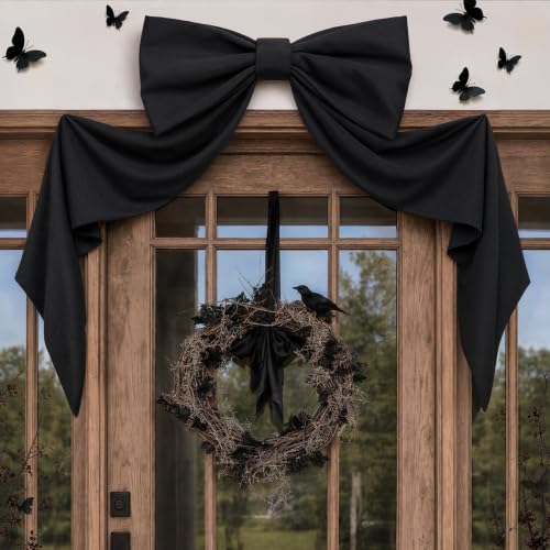 Halloween Decor - 48" x 24" Giant Black Bow for Fr