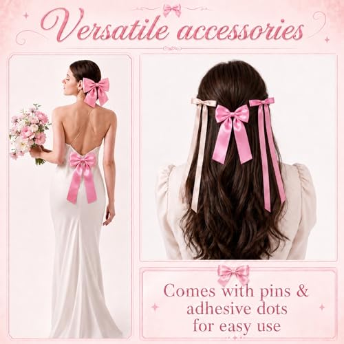 Pink Ribbon Bow Birthday Decorations, 4  - Image 6