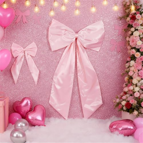 Pink Bow Decor 2 Pack, Large Small Size  - Image 4