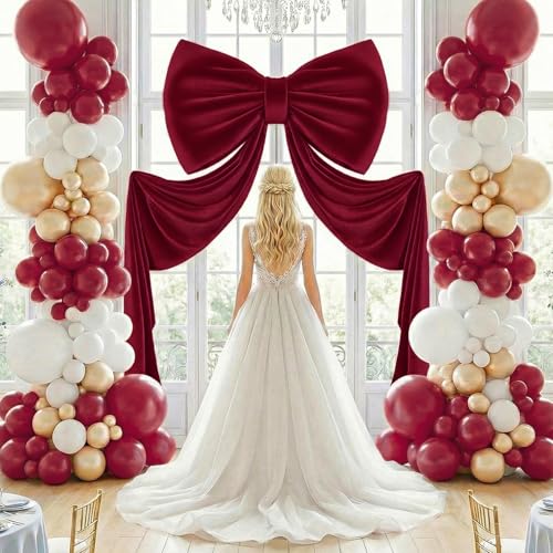 MODFUNS Large Bow Decor Burgundy Big Bow - Image 3