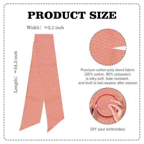YKW Orange White Gingham Wreath Sash Fro - Image 2