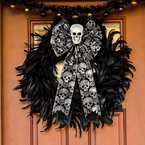Skull Gothic Decor,Halloween Bows for Wr - Image 5