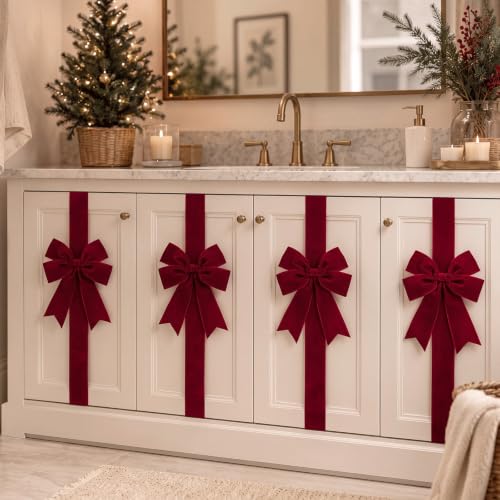 Daifunli 6 Pcs Burgundy Velvet Christmas - Image 4