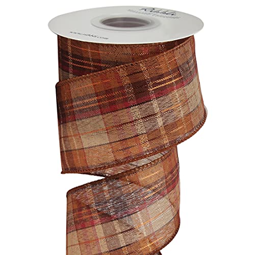 Ribbli Fall Burlap Wired Ribbon with Gol - Image 3