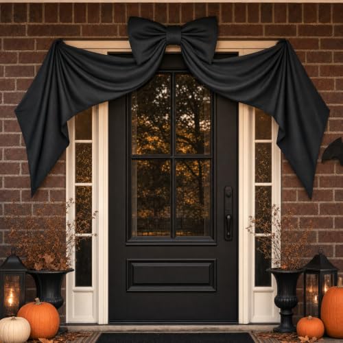 Giant Black Bow for Halloween Decor, 48in Oversize