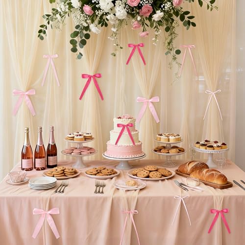 60PCS Pink Bow Wall Decor 5 Sizes DIY Ph - Image 2