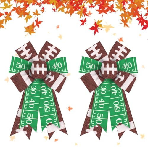 Estivaux 2 Pieces Football Bows for Wreath, Americ