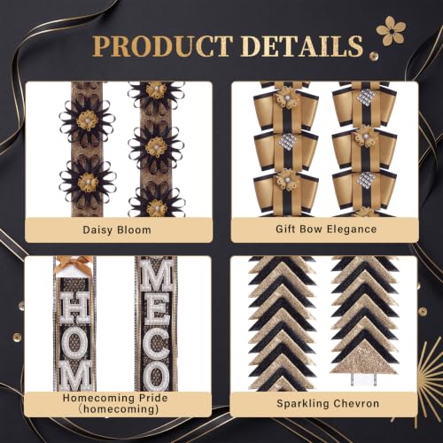 4 PCS Homecoming Mum Braid, 30 Inch, Bla - Image 3