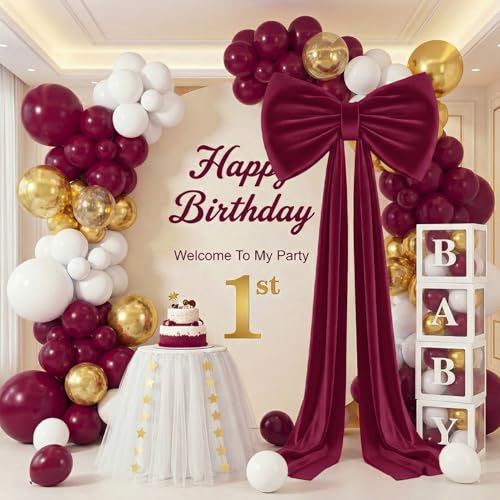MODFUNS Large Bow Decor Burgundy Big Bow - Image 4