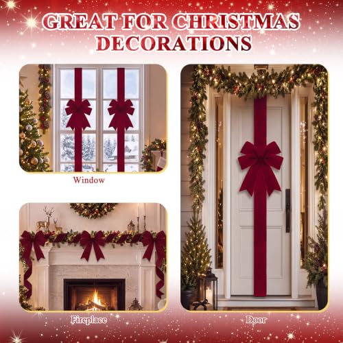 Daifunli 6 Pcs Burgundy Velvet Christmas - Image 6