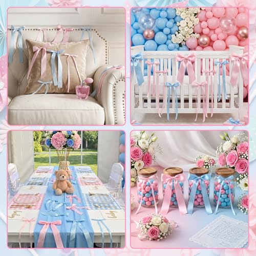 Pink and Blue Bows Decorations, 40Pcs Ge - Image 7