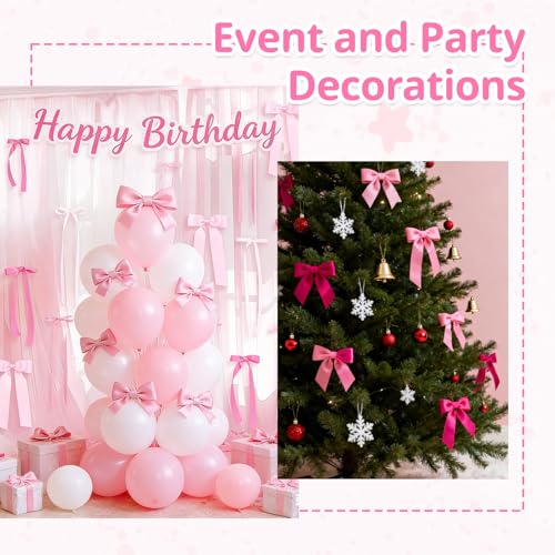 60PCS Pink Bow Wall Decor 5 Sizes DIY Ph - Image 3