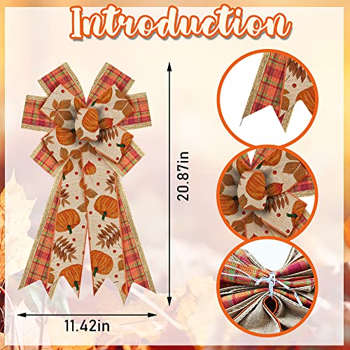 Large Fall Wreath Bows - Thanksgiving Pl - Image 2
