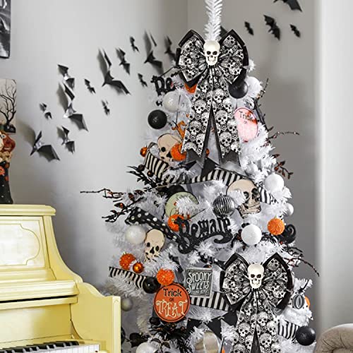 Skull Gothic Decor,Halloween Bows for Wr - Image 6