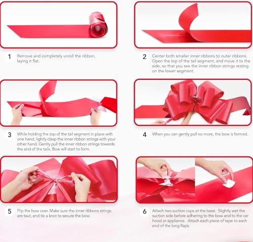 30 Inch Solid Color Car Bow, Large PP Ri - Image 6