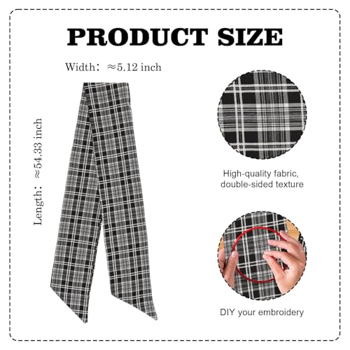 Black and White Plaid Wreath Sash for Fr - Image 2