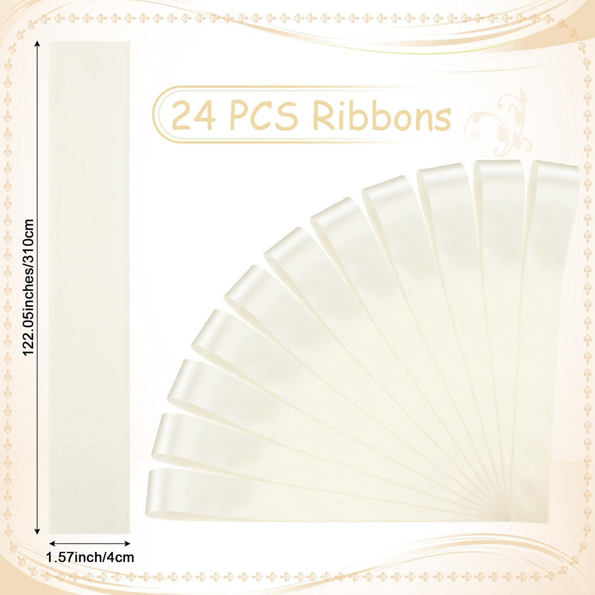Daifunli 24 Pcs Ivory White Wedding Bows - Image 9