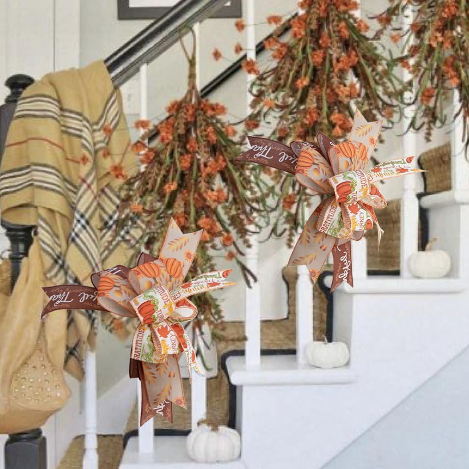 Fall Lantern Bow Wreath Bow Decor Bow Ha - Image 6