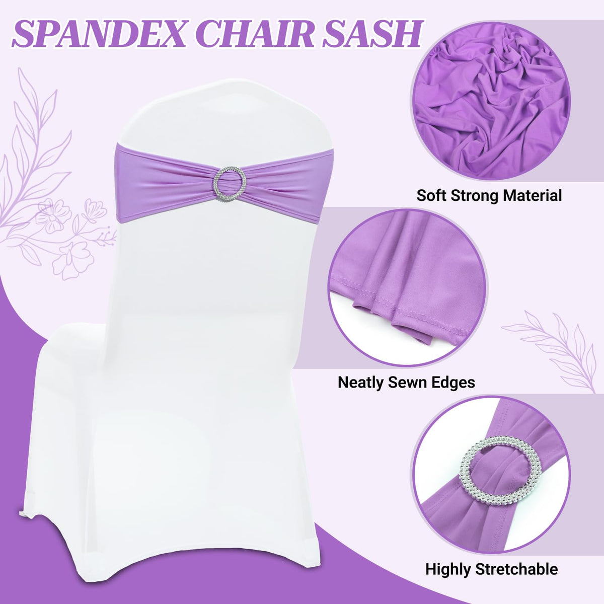 MDS Pack of 100 Spandex Chair Sashes for - Image 9