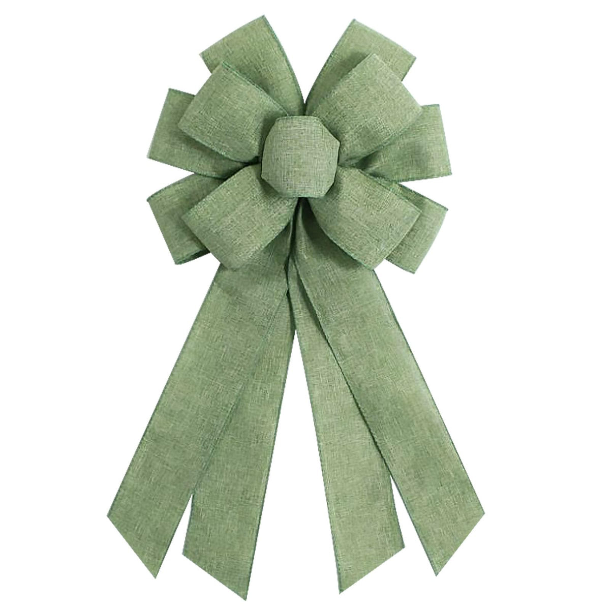 Sage Green Burlap Wreath Bow 20 x 11 Inc - Image 3