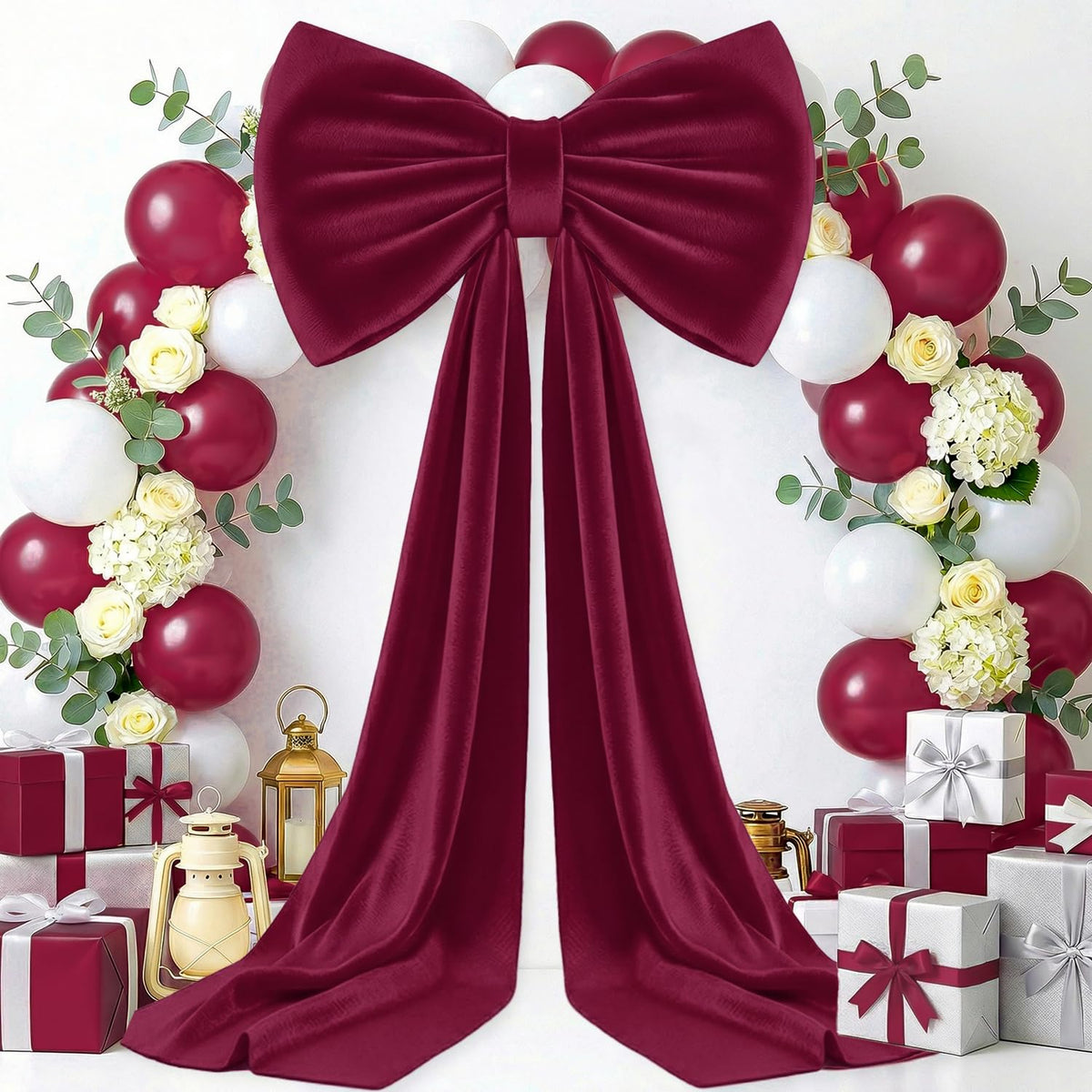 MODFUNS Large Bow Decor Burgundy Big Bow - Image 8