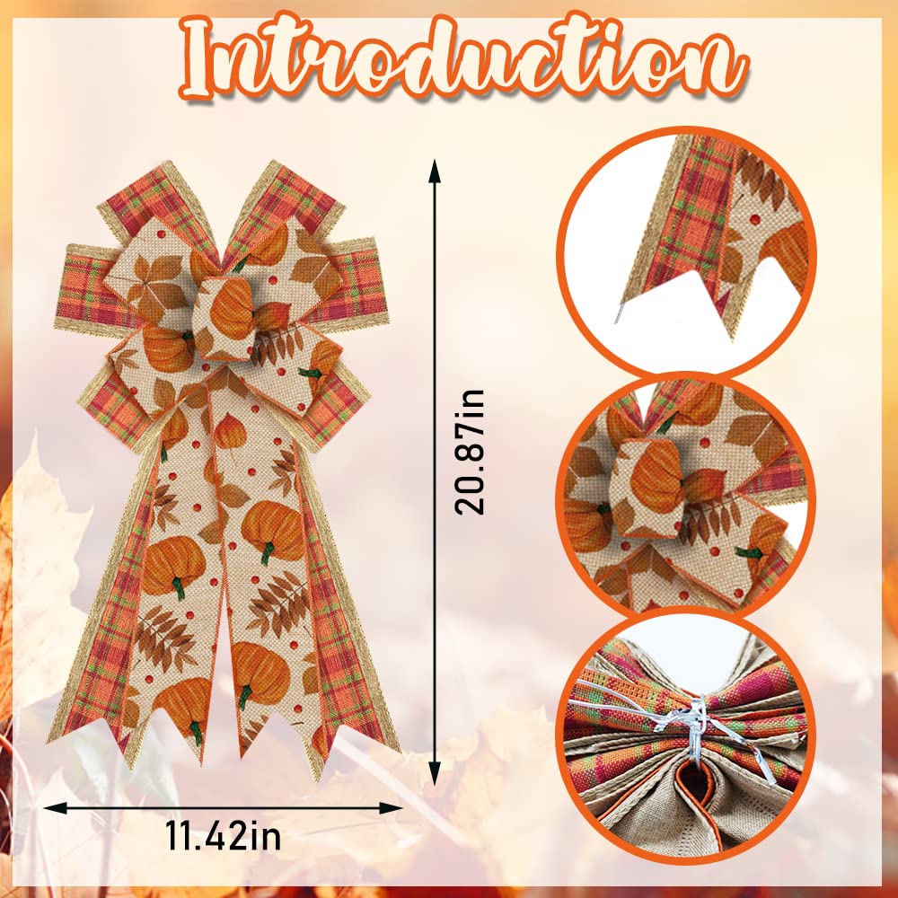 Large Fall Wreath Bows - Thanksgiving Pl - Image 8