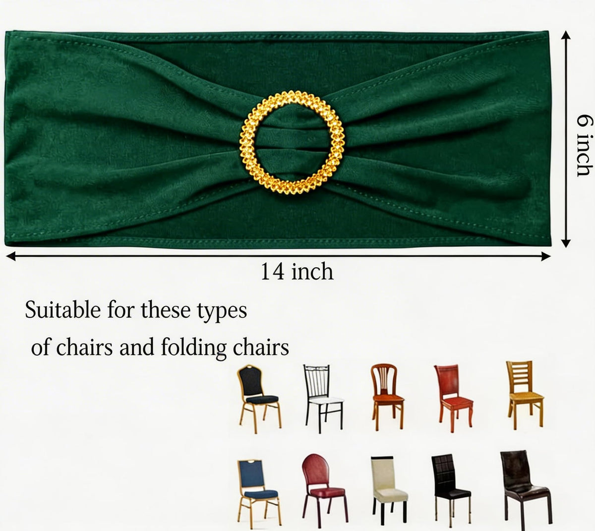 Pack of 50 Spandex Hunter Green Chair Sa - Image 8