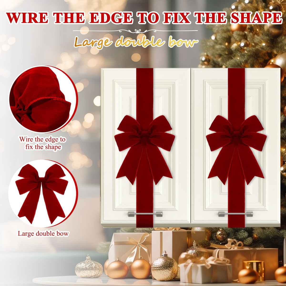Daifunli 6 Pcs Burgundy Velvet Christmas - Image 9
